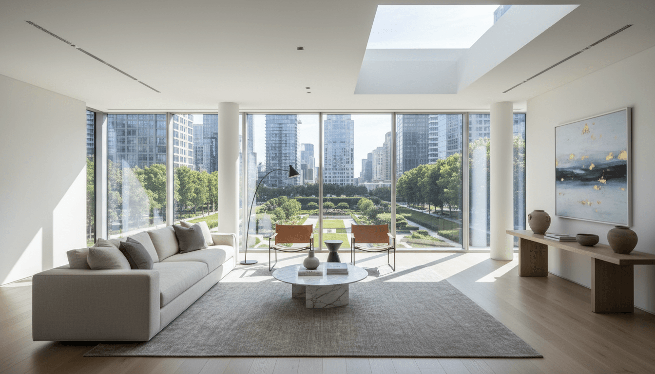 Modern granny flat living area with kitchen