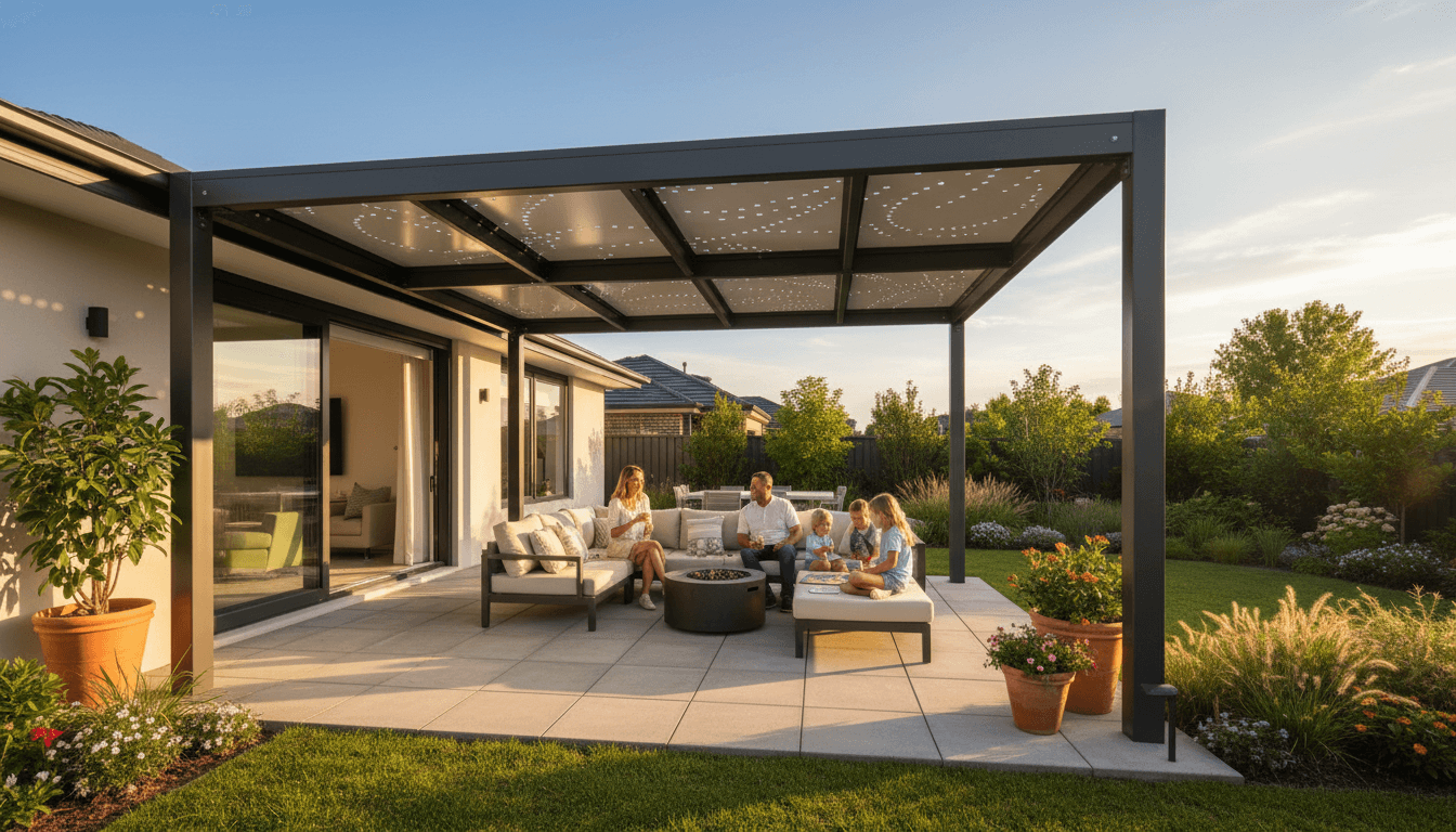 Modern granny flat in a sunny Perth backyard at golden hour